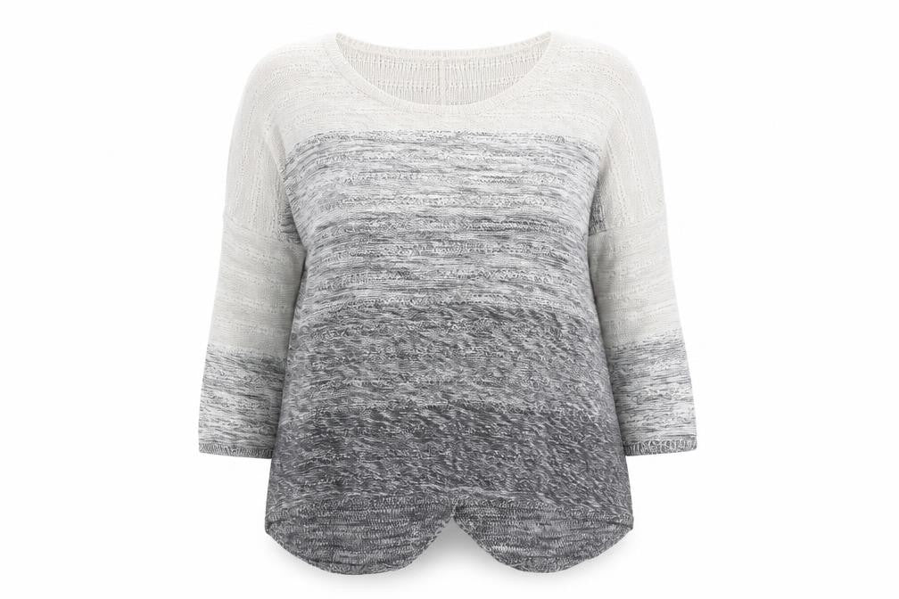 Label Lab Women’s Grey Ombre Knit Scoop Neck Pullover Jumper Size 12