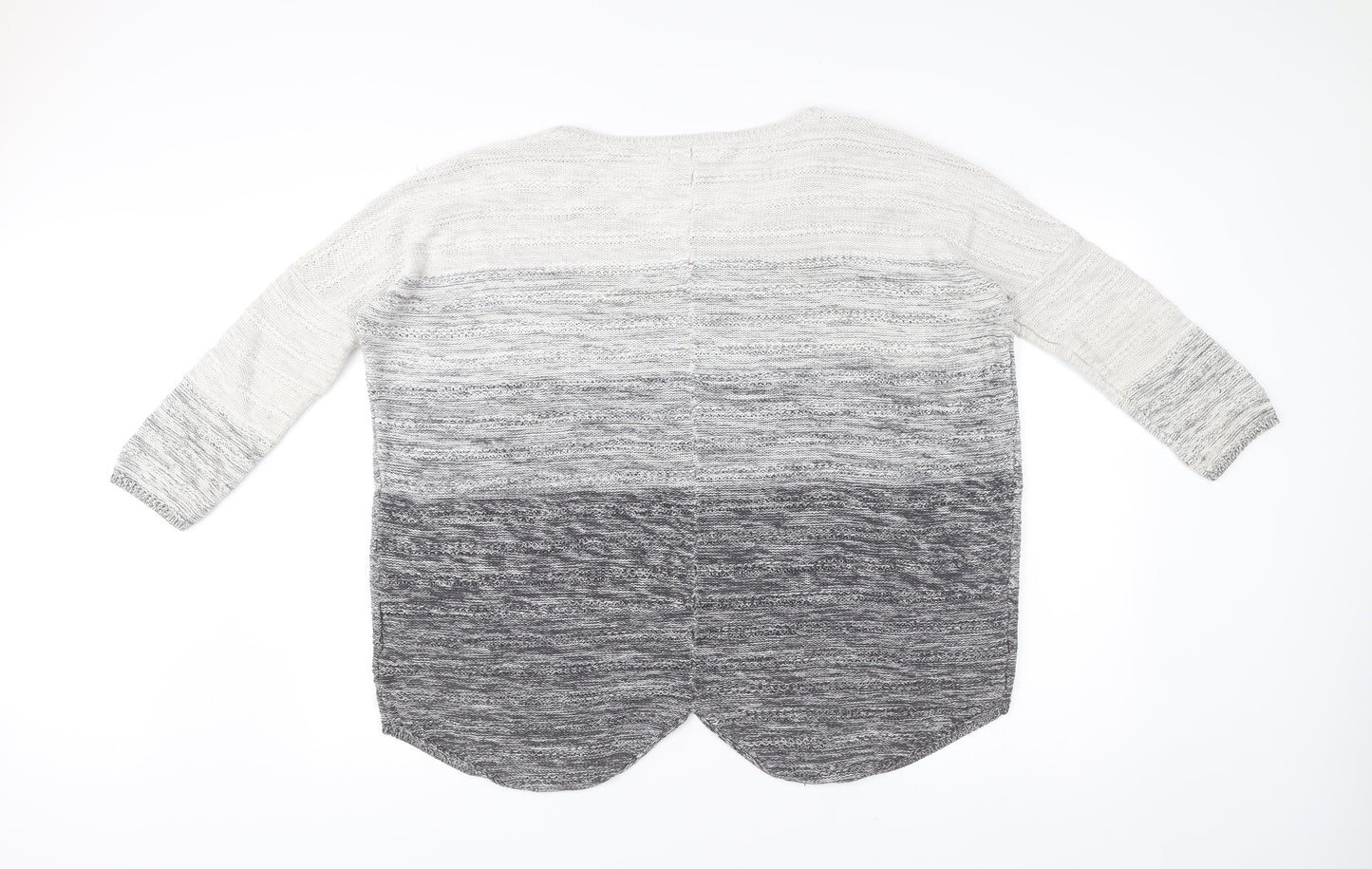 Label Lab Women’s Grey Ombre Knit Scoop Neck Pullover Jumper Size 12