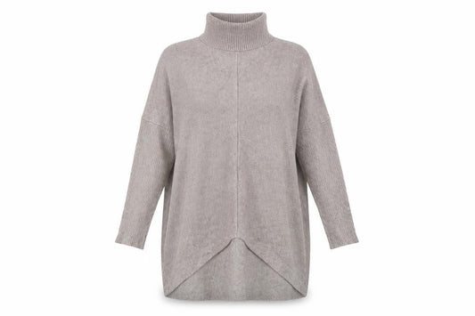Blue Vanilla Women Beige Roll Neck Oversized Jumper Dress One Size