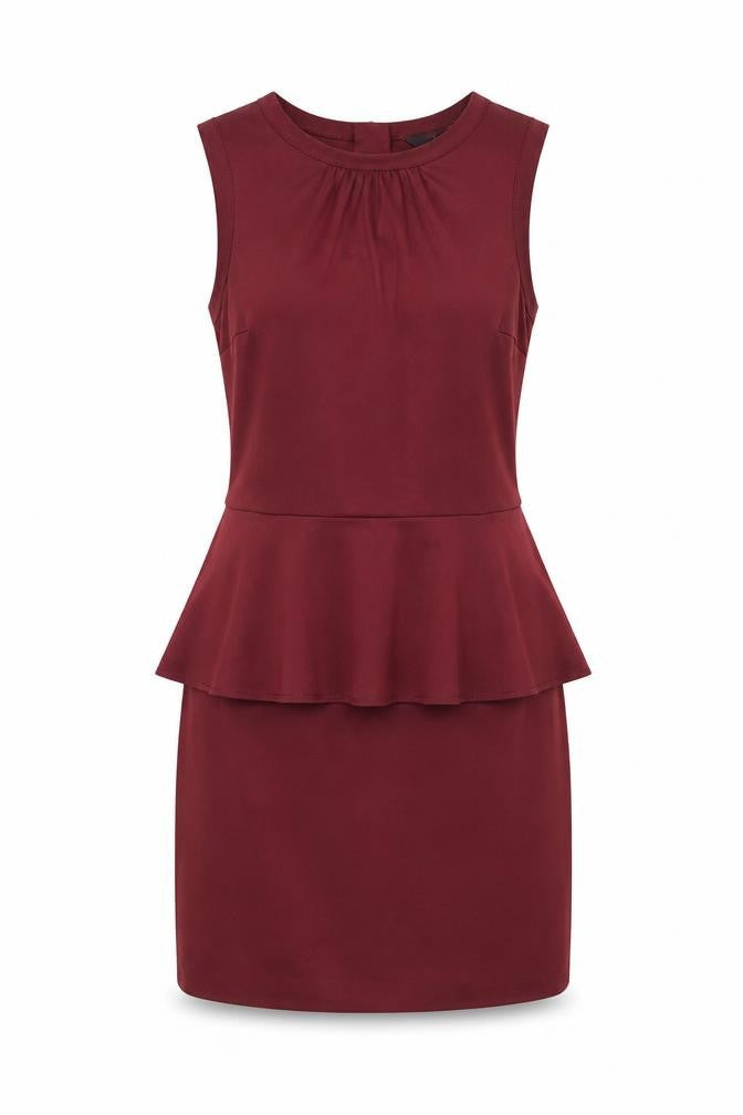H&M Women’s Red Sheath Dress Size 8 Knee Length Sleeveless Zip Back