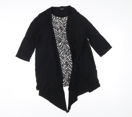Yours Womens Black Tunic Top Size 16 3/4 Sleeve Viscose Blend