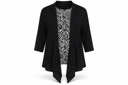 Yours Womens Black Tunic Top Size 16 3/4 Sleeve Viscose Blend