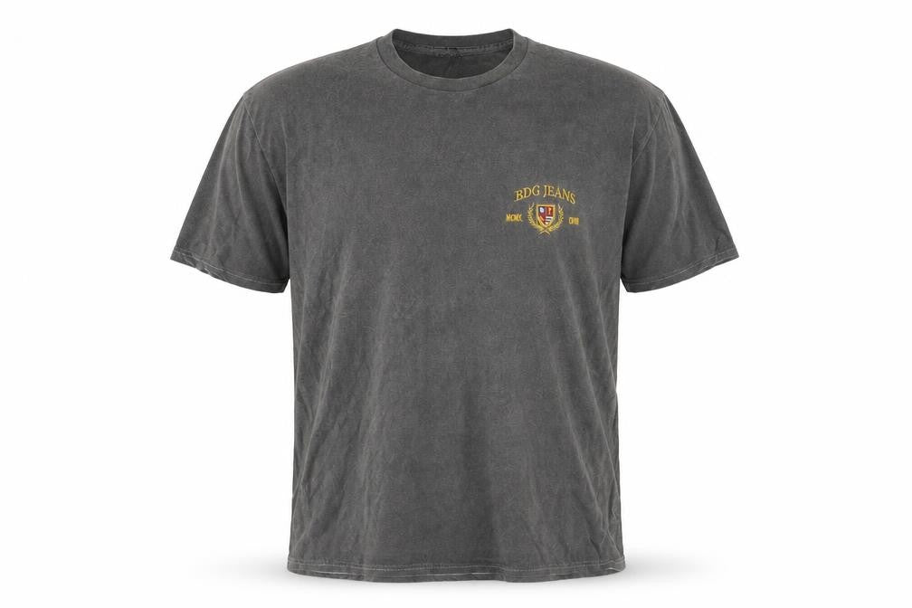 BDG Urban Outfitters Men's Grey Small Embroidered College T-Shirt