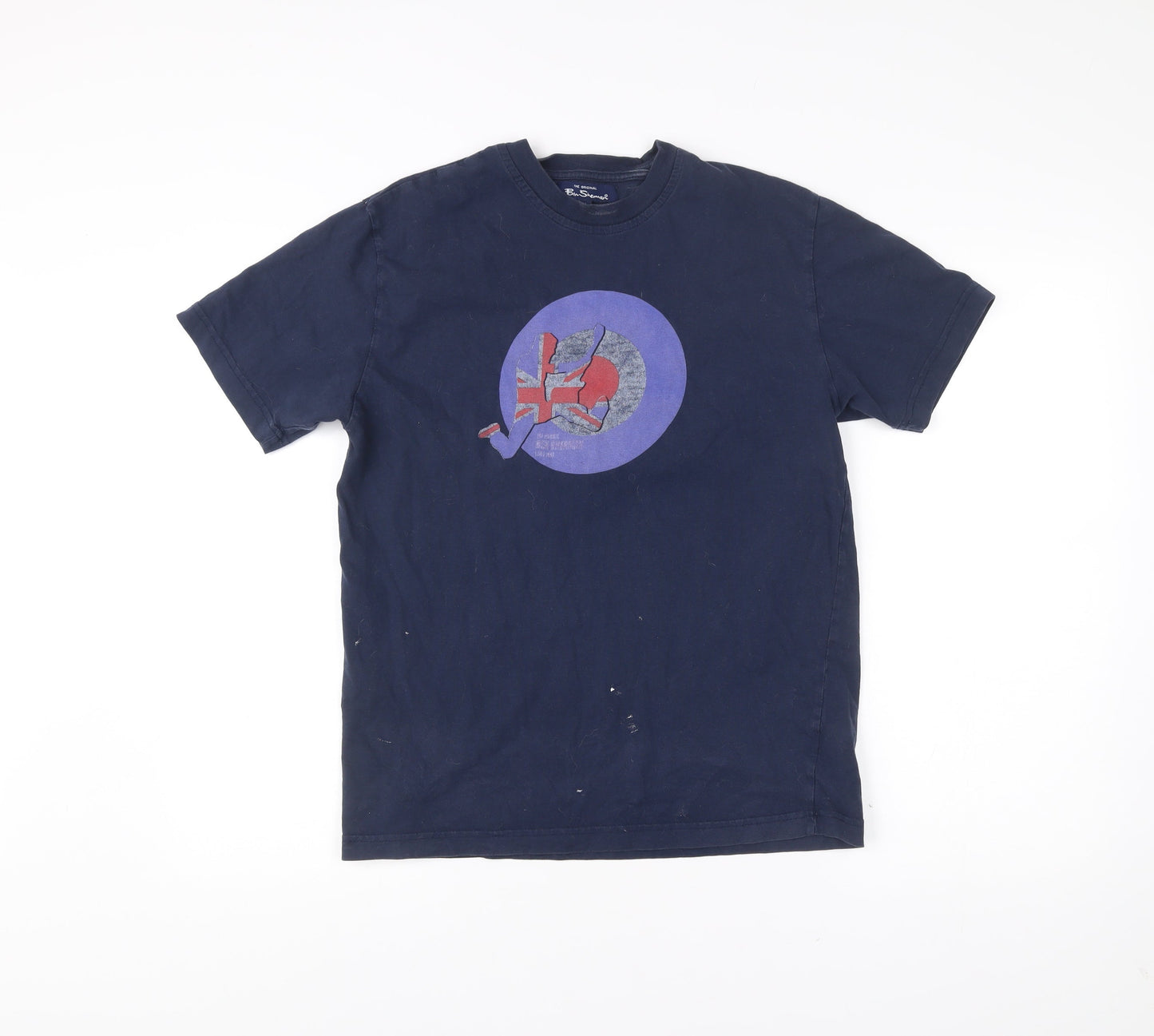 Ben Sherman Men's Blue Graphic Print Cotton T-Shirt Size M