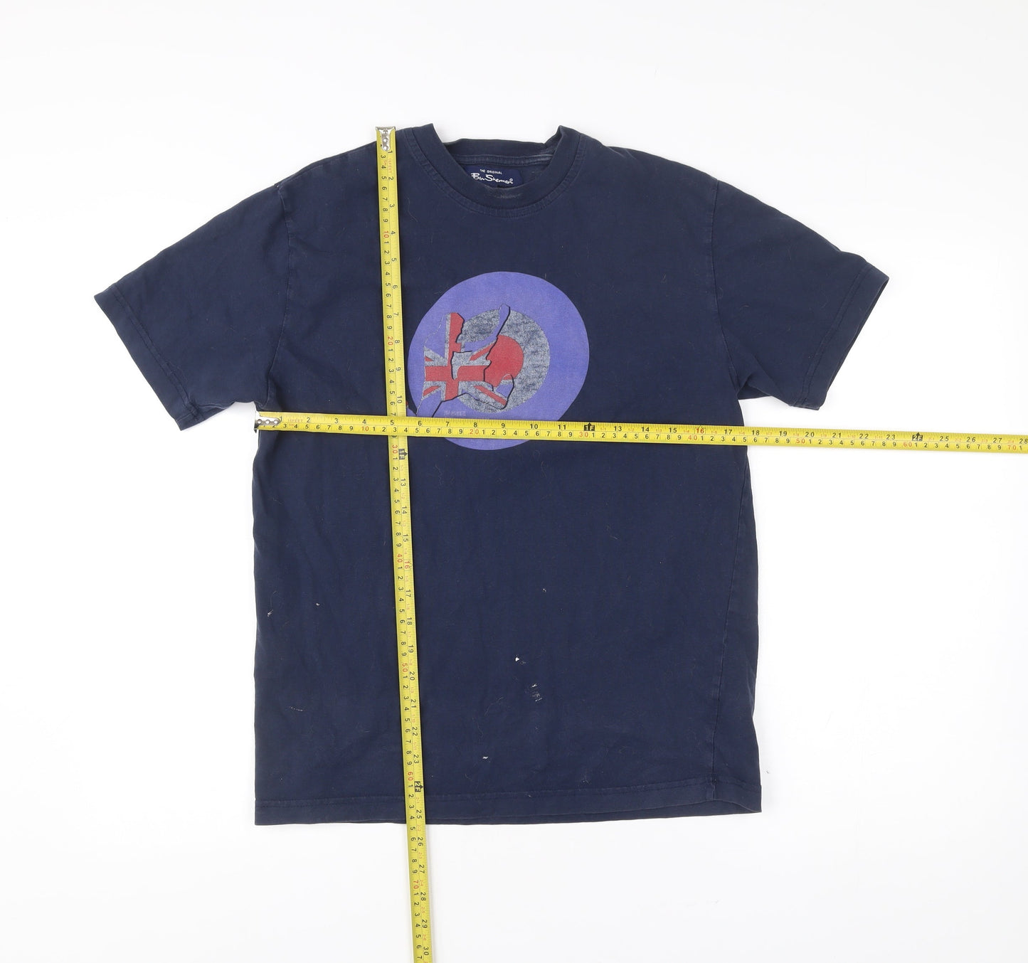 Ben Sherman Men's Blue Graphic Print Cotton T-Shirt Size M