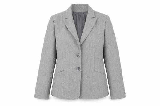 Amaranto Women Grey Size 16 Herringbone Blazer Jacket