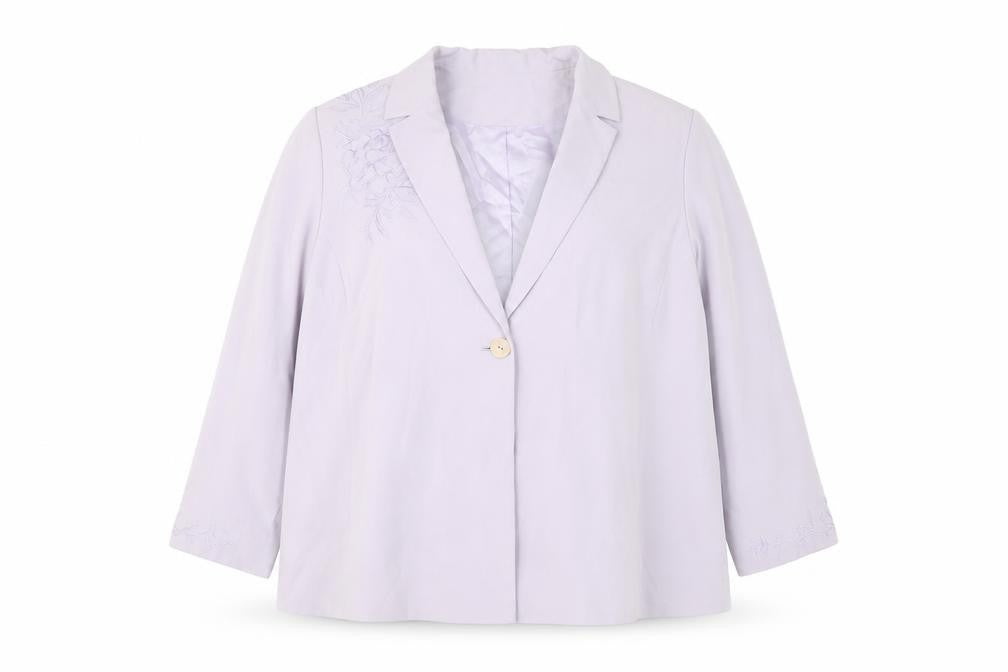 Ann Harvey Womens Purple Silk Plus Size 22 Single Breasted Suit Jacket