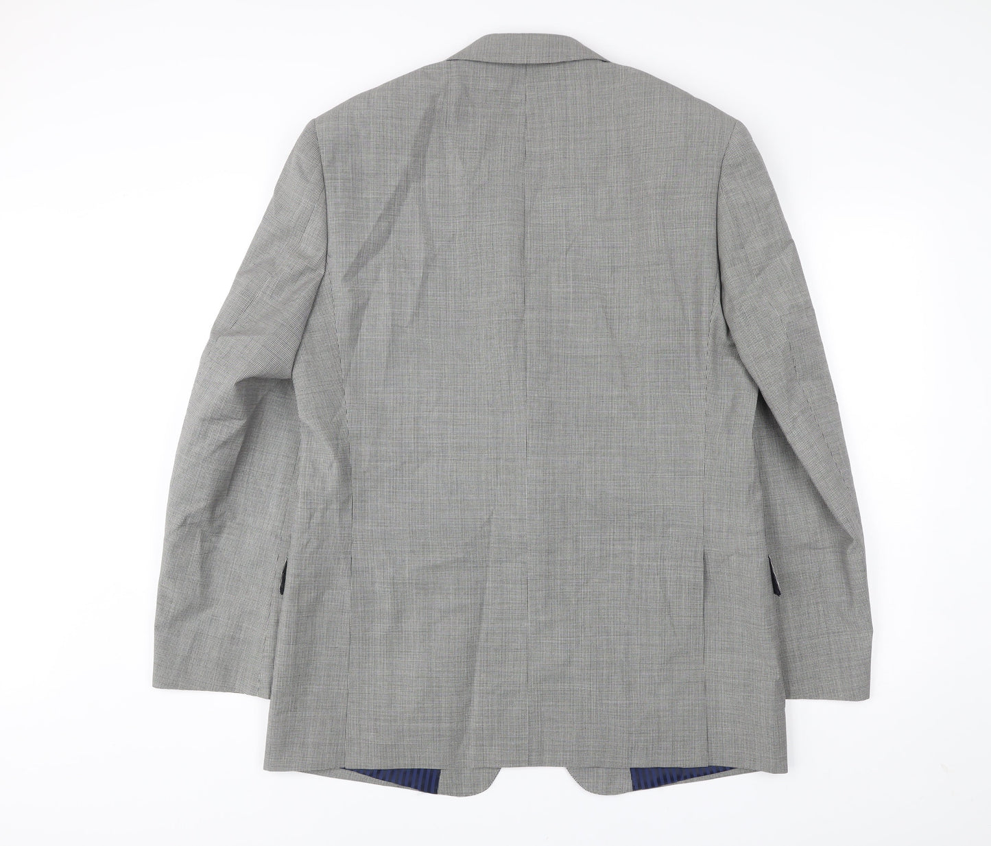 Marks and Spencer Men’s Black & White Check Wool Blazer 42in Long Regular Fit