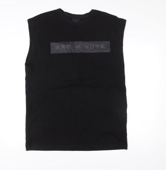 Arc Minute Men’s Black XL Sleeveless Graphic Logo T-Shirt