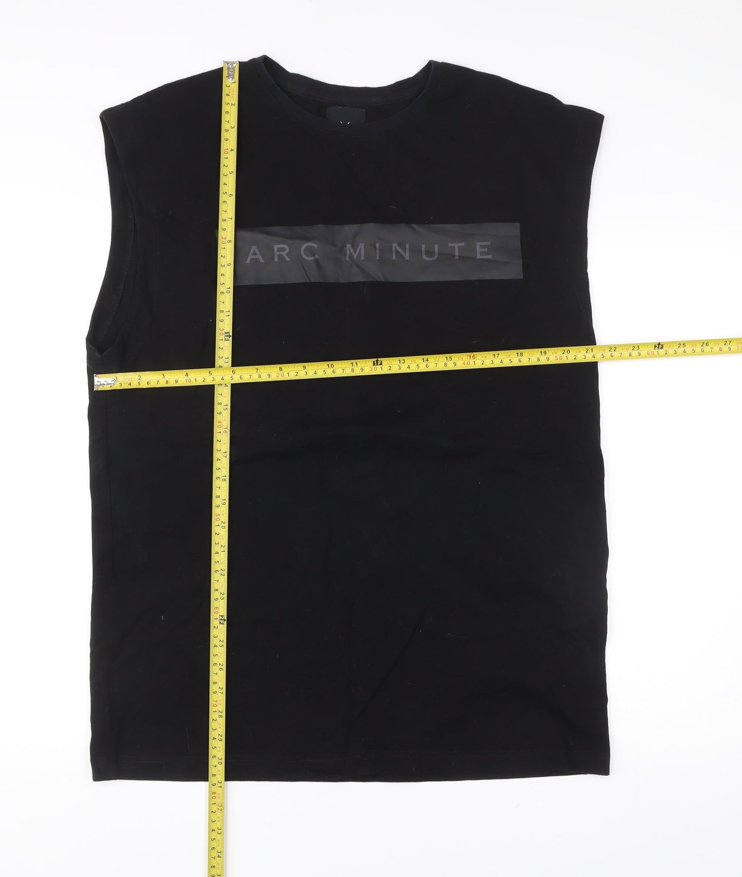 Arc Minute Men’s Black XL Sleeveless Graphic Logo T-Shirt
