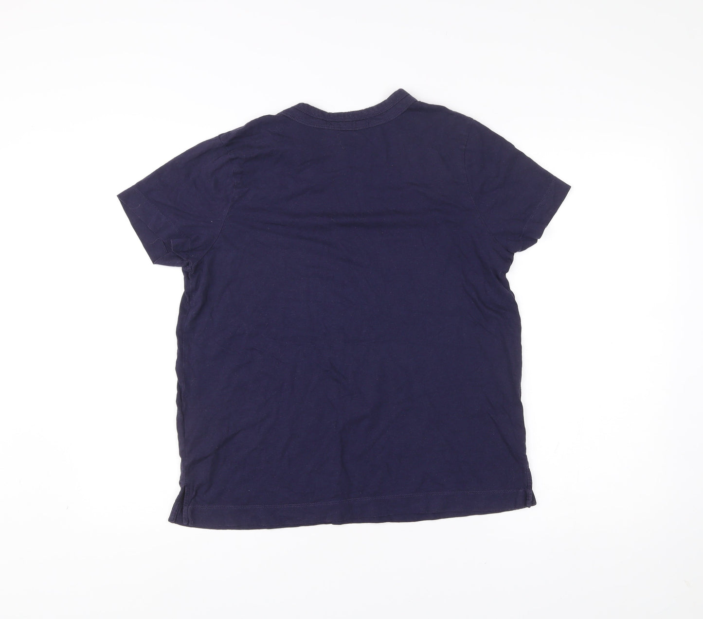Next Womens Blue T-Shirt Size 14 Crew Neck Short Sleeve Cotton Modal
