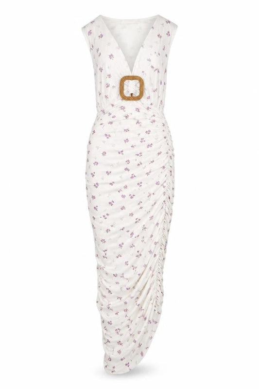 Missguided Women’s White Floral Strapless Bodycon Midi Dress Size 8