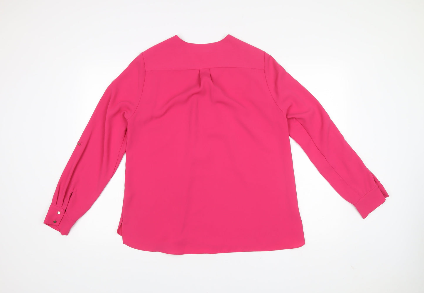 River Island Women’s Pink Long Sleeve Zip Blouse Size 14