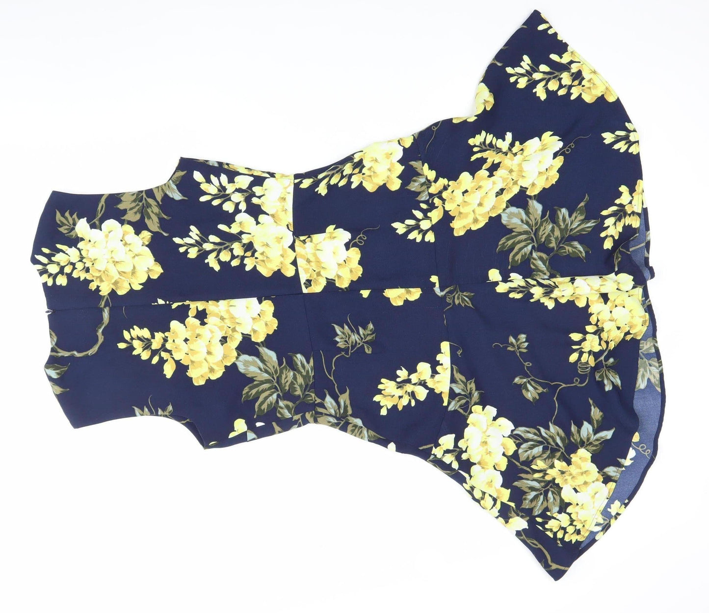 Warehouse Women’s Blue Floral Fit & Flare Knee Length Dress Size 12