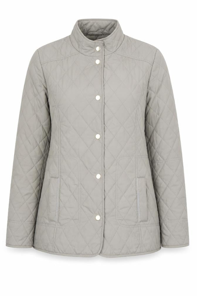 Marks & Spencer Womens Beige Quilted Jacket Size 8 Casual Mid-Length