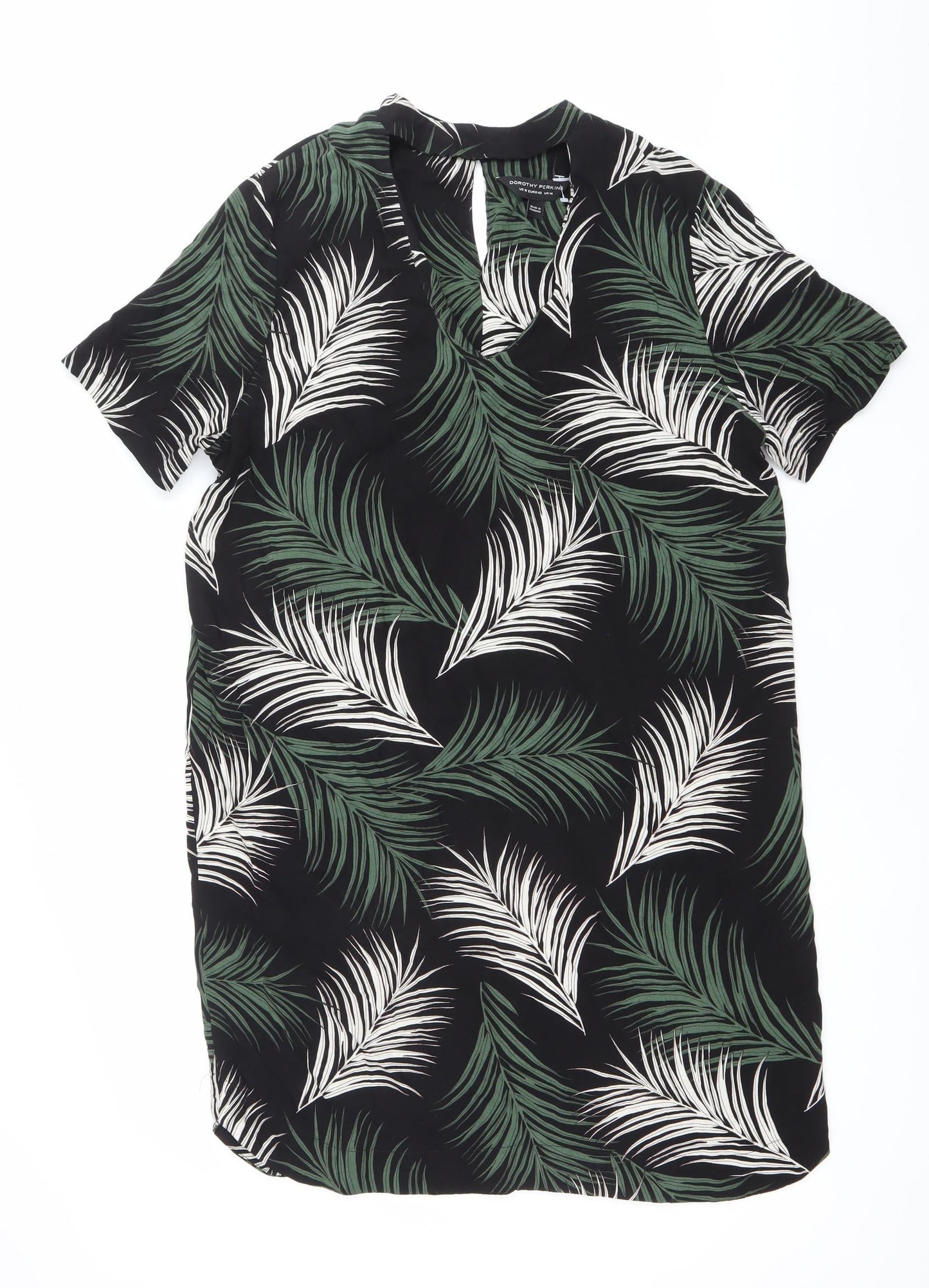 Dorothy Perkins Womens Black Tropical Leaf Blouse Size 14