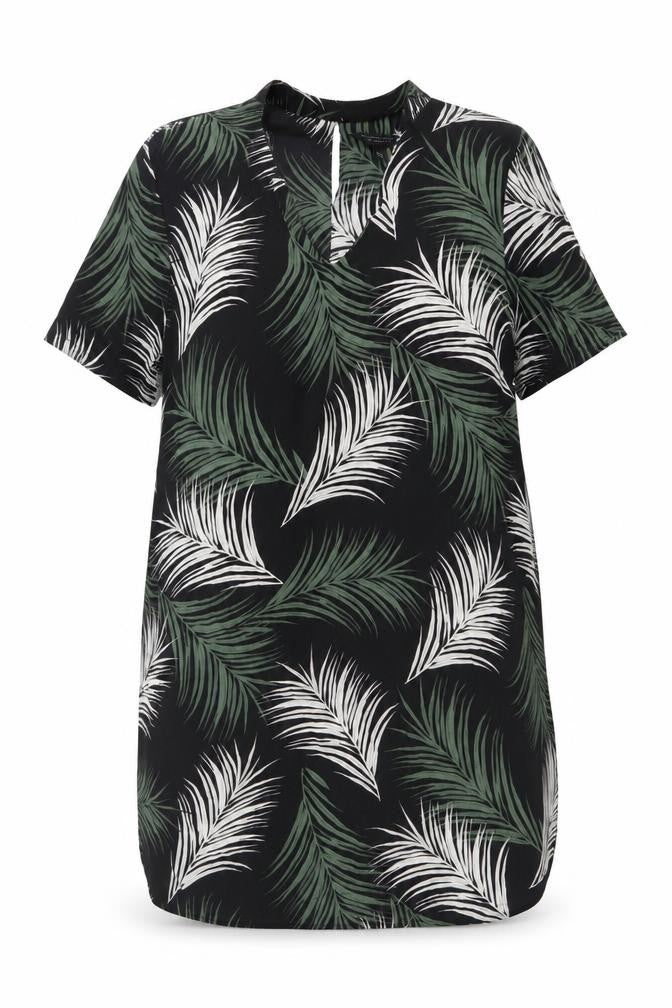 Dorothy Perkins Womens Black Tropical Leaf Blouse Size 14