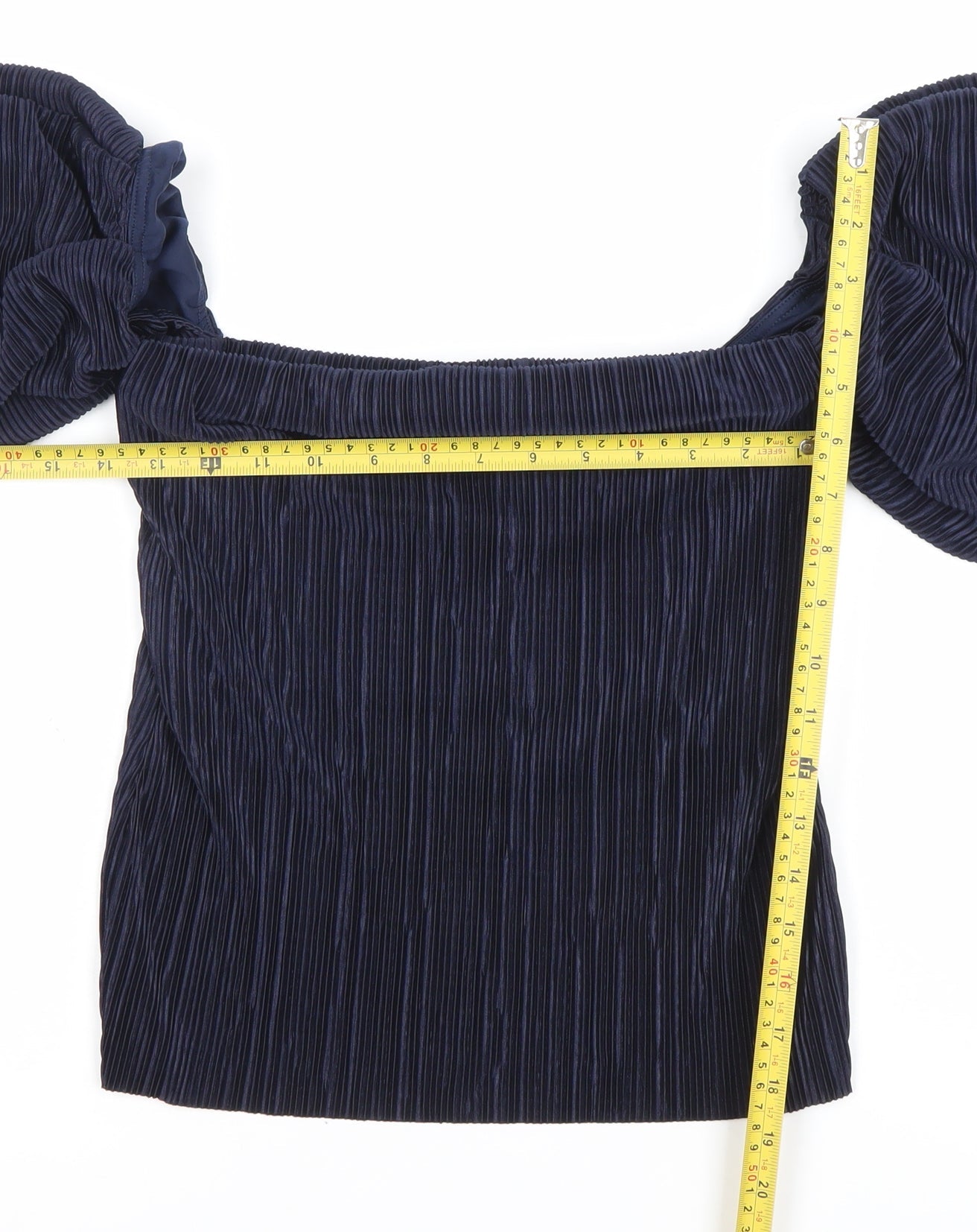 River Island Women’s Blue Puff Sleeve Off Shoulder Blouse Size 10