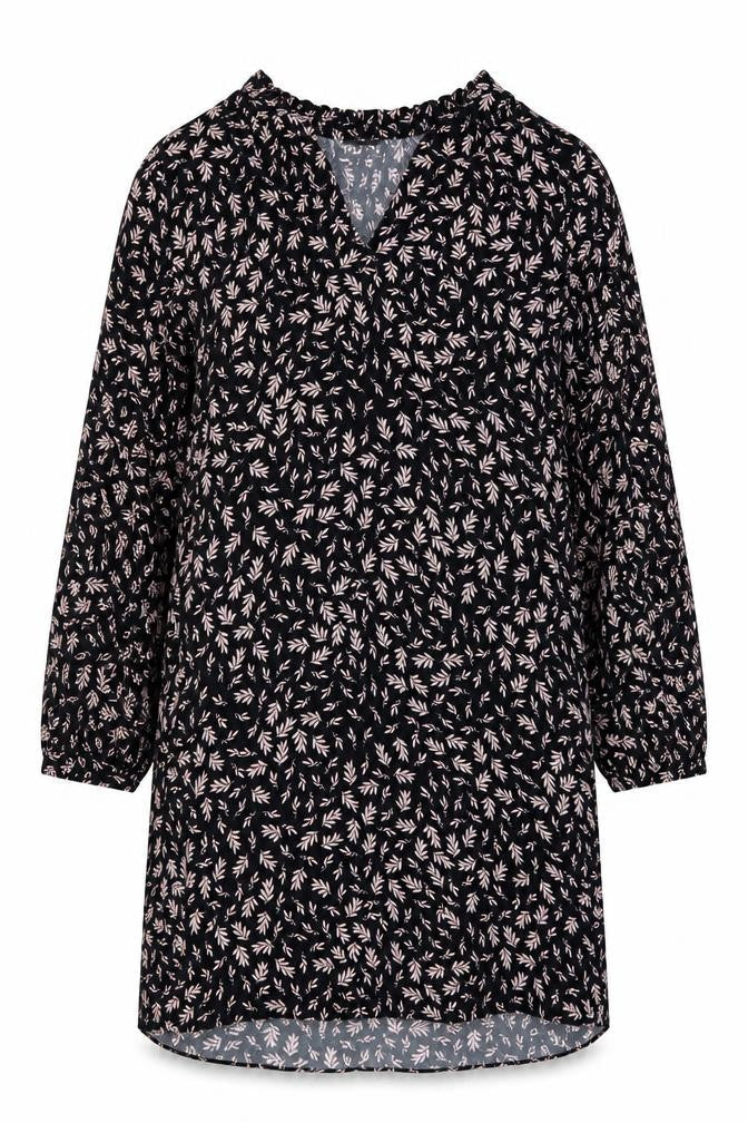 Wallis Women's Black Floral Shift Dress Size 12 Long Sleeve