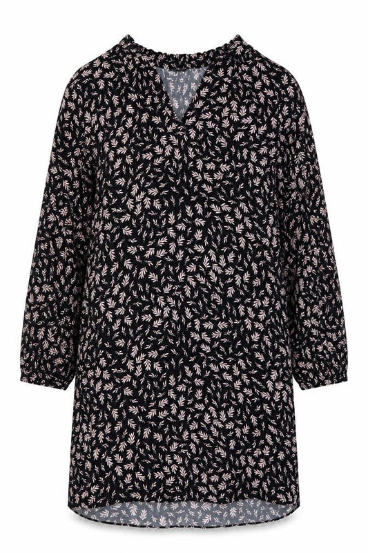 Wallis Women's Black Floral Shift Dress Size 12 Long Sleeve