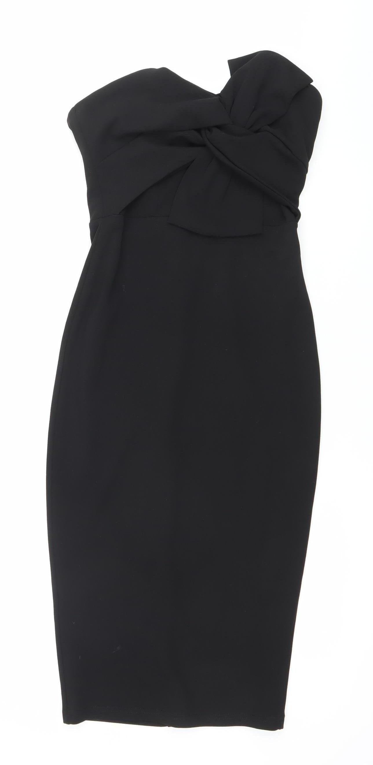 Pink Boutique Women’s Black Size 8 Strapless Bodycon Dress
