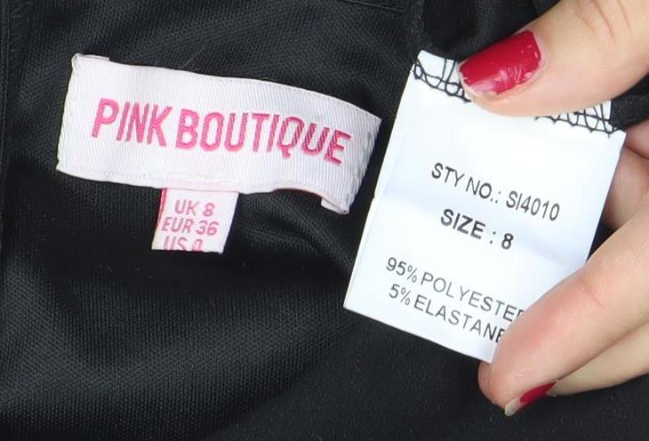 Pink Boutique Women’s Black Size 8 Strapless Bodycon Dress