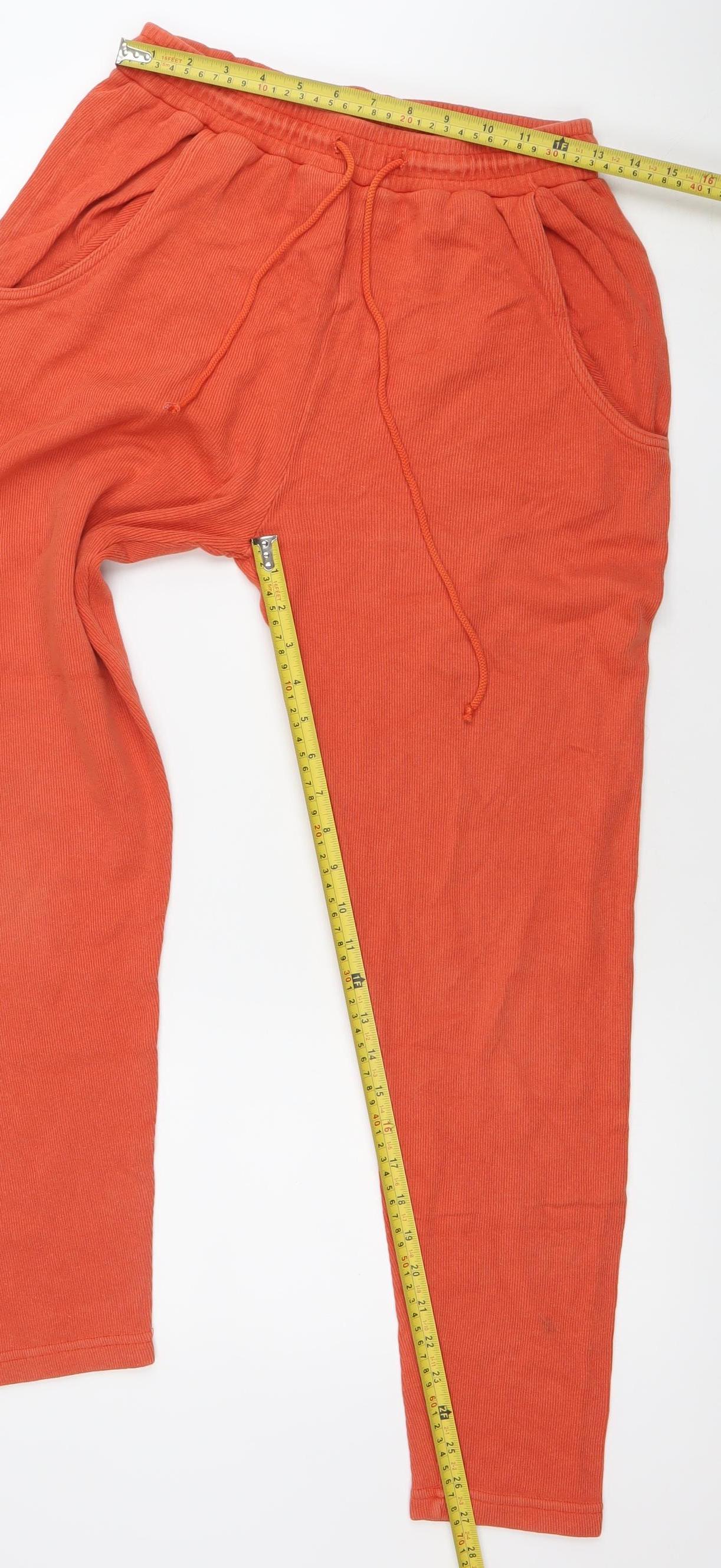 Union River Womens Orange Jogger Trousers Size 10-12 Cotton