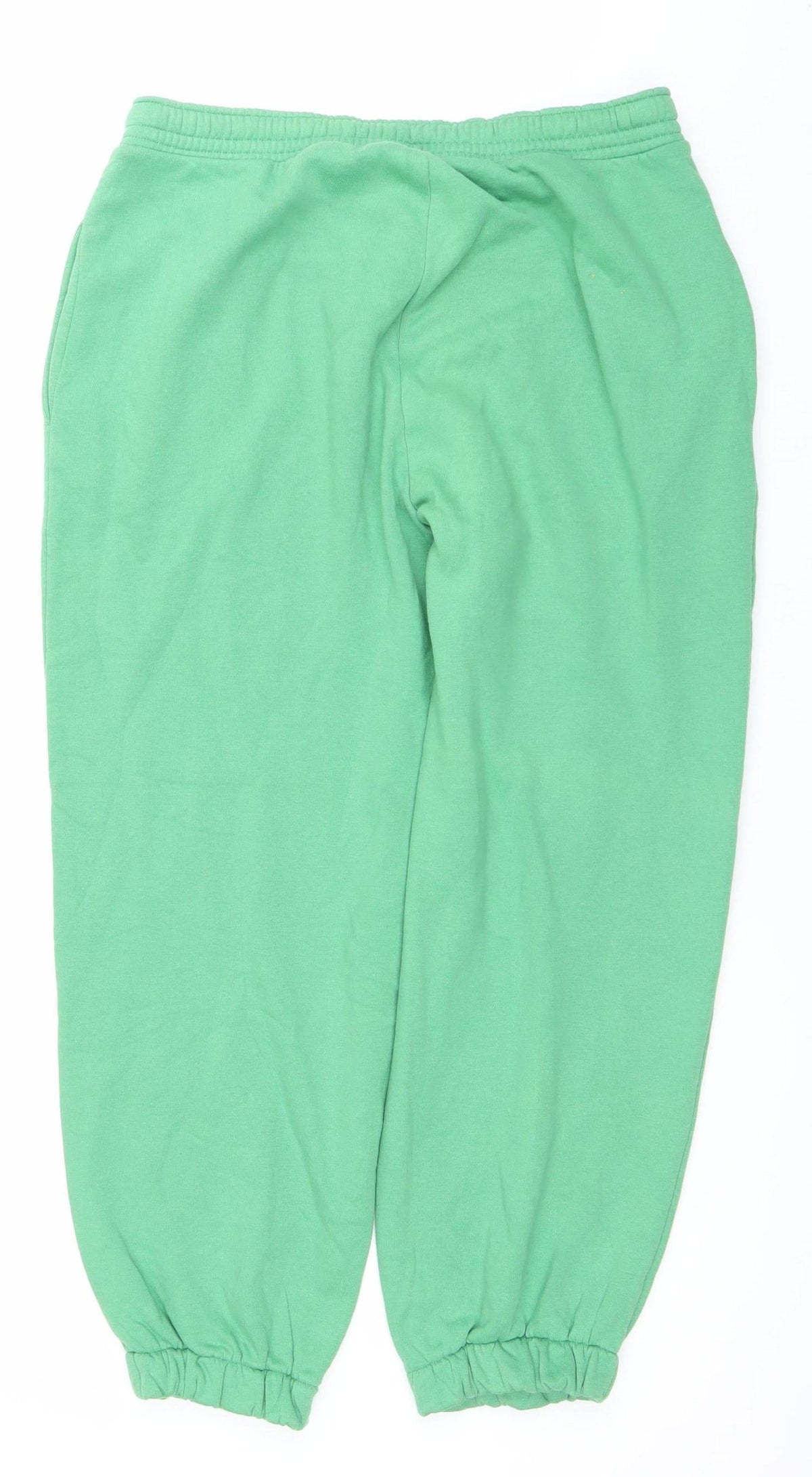 H&M Women's Green Sweatpants Trousers M Regular Fit Cotton Blend