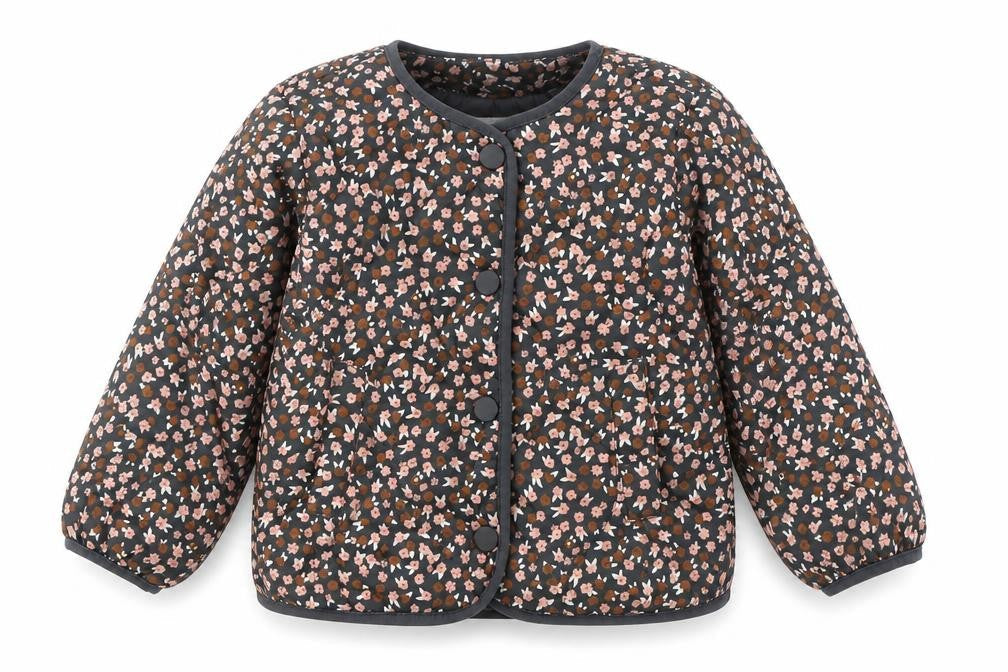 H&M Girls Multicoloured Floral Quilted Jacket Size 3 Years Padded