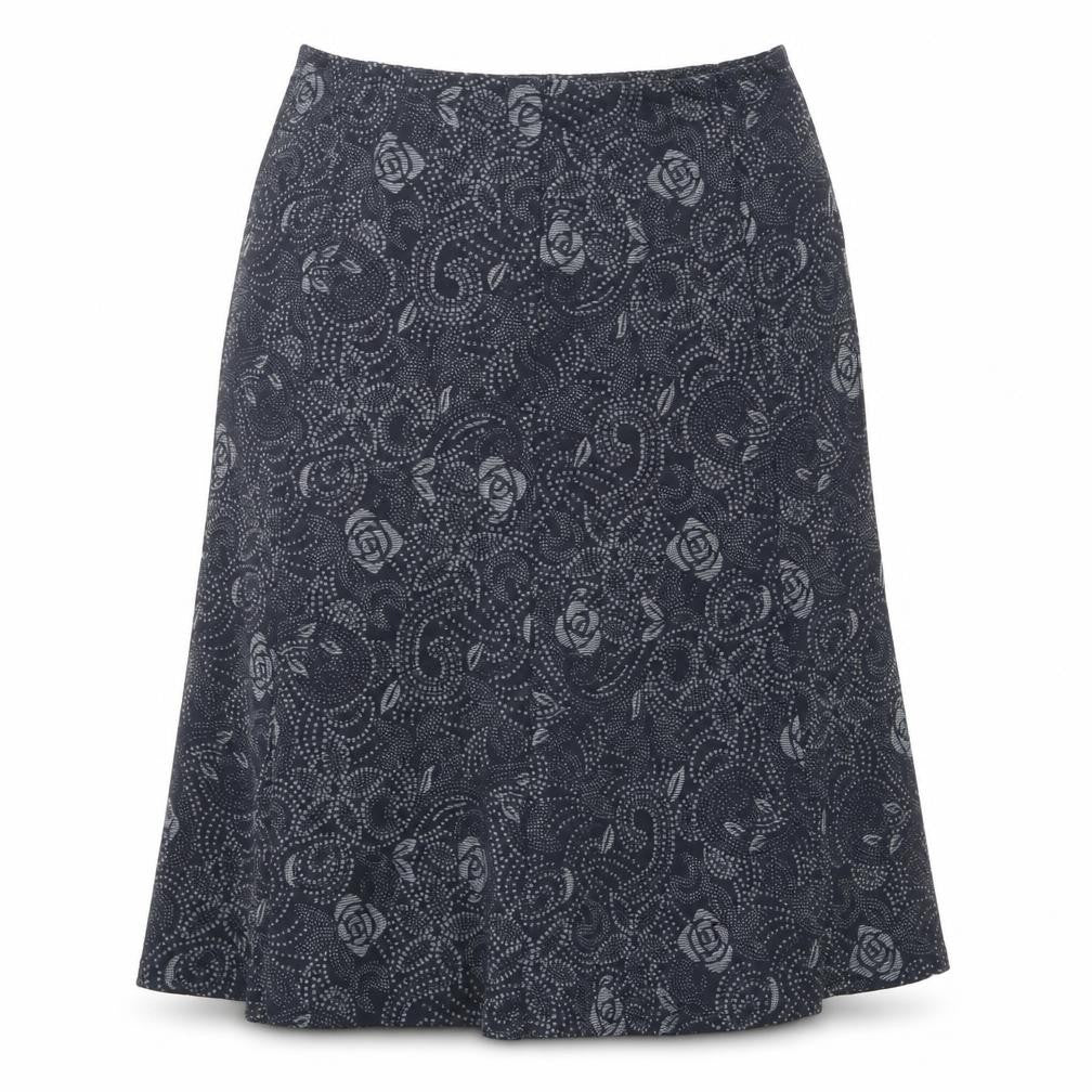 Bon Collection Women's Black Floral Pencil Skirt Size 14 Stretch Jersey