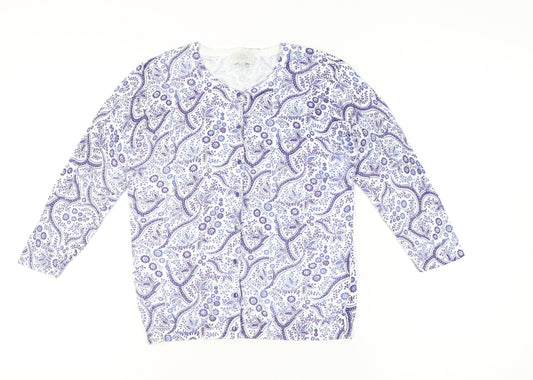 Laura Ashley Women’s Multicoloured Floral Cotton Cardigan UK 12