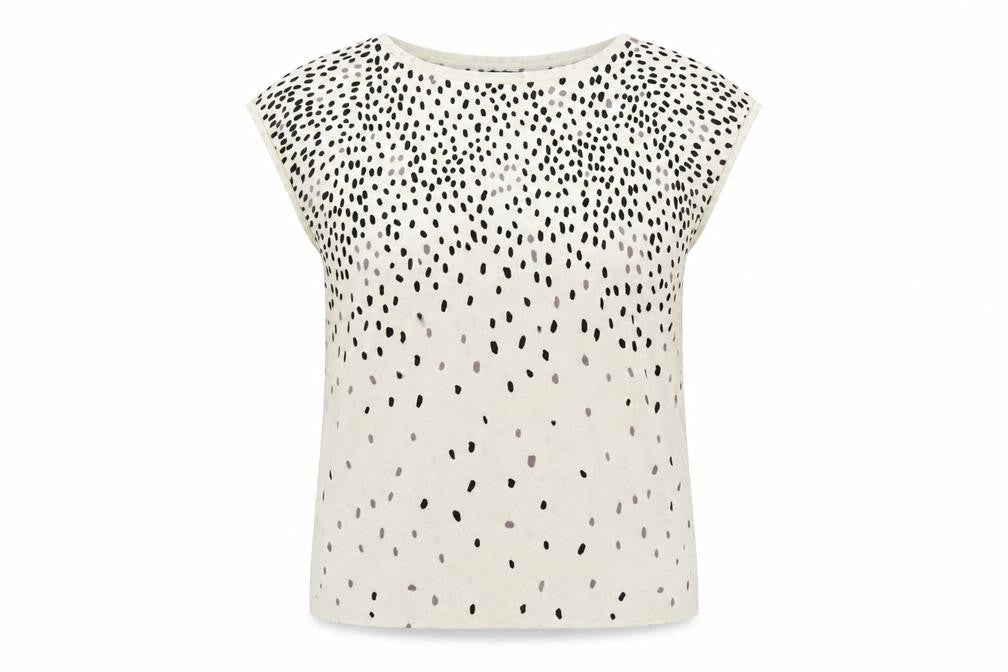 Gap Womens XS White Polka Dot Pullover Short Sleeve Jumper