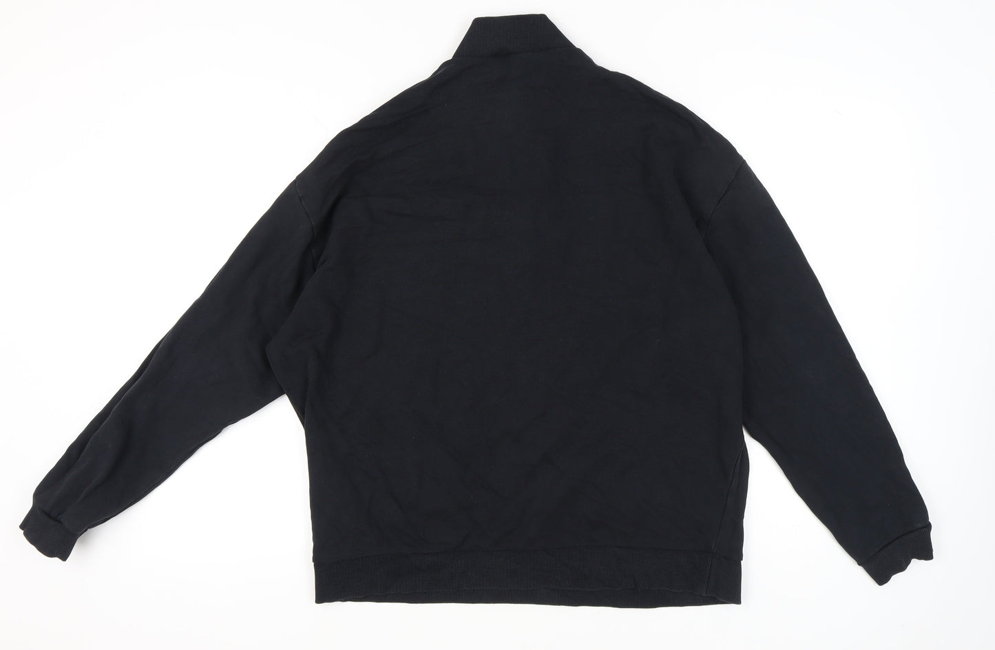 ASOS DESIGN Mens Black XL Sweatshirt 1/4 Zip Mock Neck Pullover