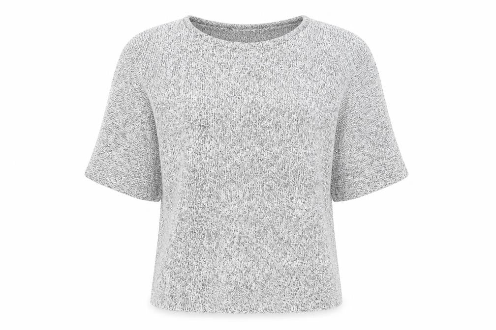BASIC Womens Grey Chunky Knit Pullover Jumper XS 3/4 Sleeve