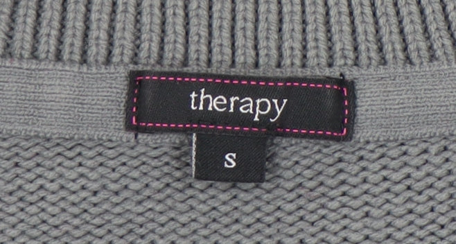 Therapy Women’s Grey Christmas Penguin Jumper Small Crew Neck Knit