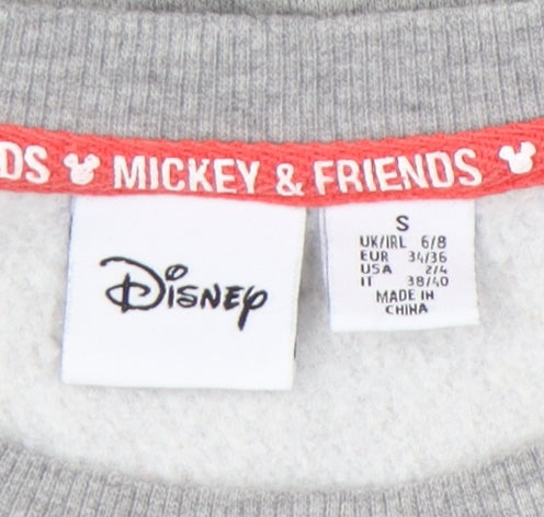 Disney Women Grey Mickey & Friends Sweatshirt Size S UK 6/8 Pullover