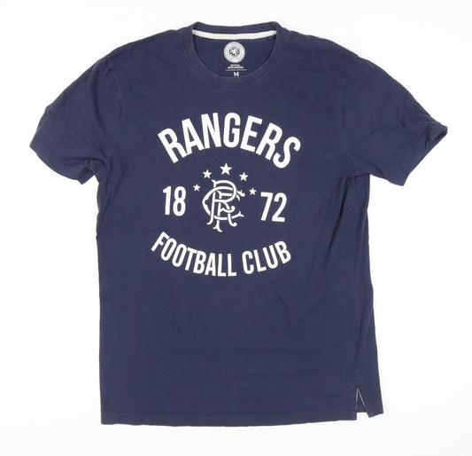 Rangers Football Club Men's Blue Medium Graphic T-Shirt