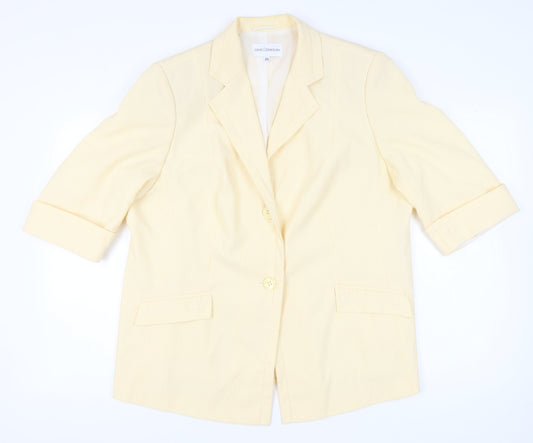 Gray & Osbourn Women’s Yellow Pinstripe Blazer Jacket Size 24