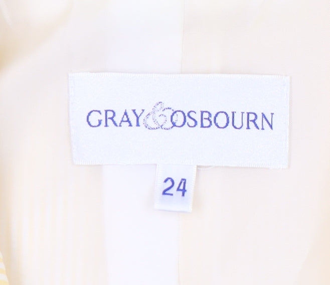 Gray & Osbourn Women’s Yellow Pinstripe Blazer Jacket Size 24