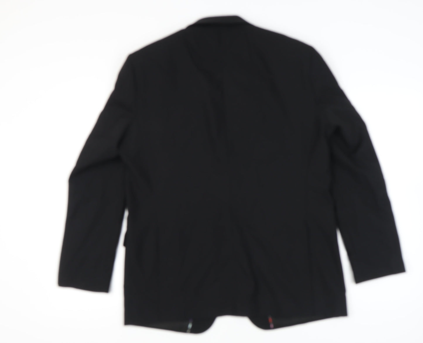 Jeff Banks Men’s Black 42R Wool Blazer Regular Fit 2-Button Jacket
