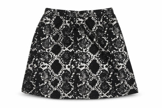 Tu Women Black Animal Print Suit Skirt Size 10 Workwear Stretch