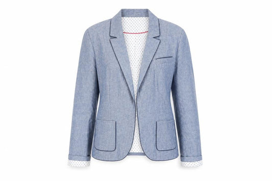 Atmosphere Womens Blue Cotton Blazer Jacket UK 12 Single Breasted