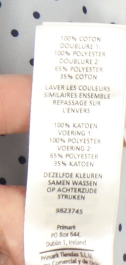 Brand and care label for Atmosphere women’s blue cotton blazer jacket uk 12 single breasted