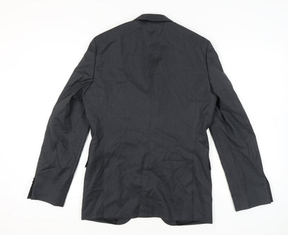 Hugo Boss Men’s Grey Wool Blazer Jacket Size 38R Regular Fit