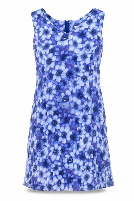 Woman Collection Women's Blue Floral Sheath Dress Size 14