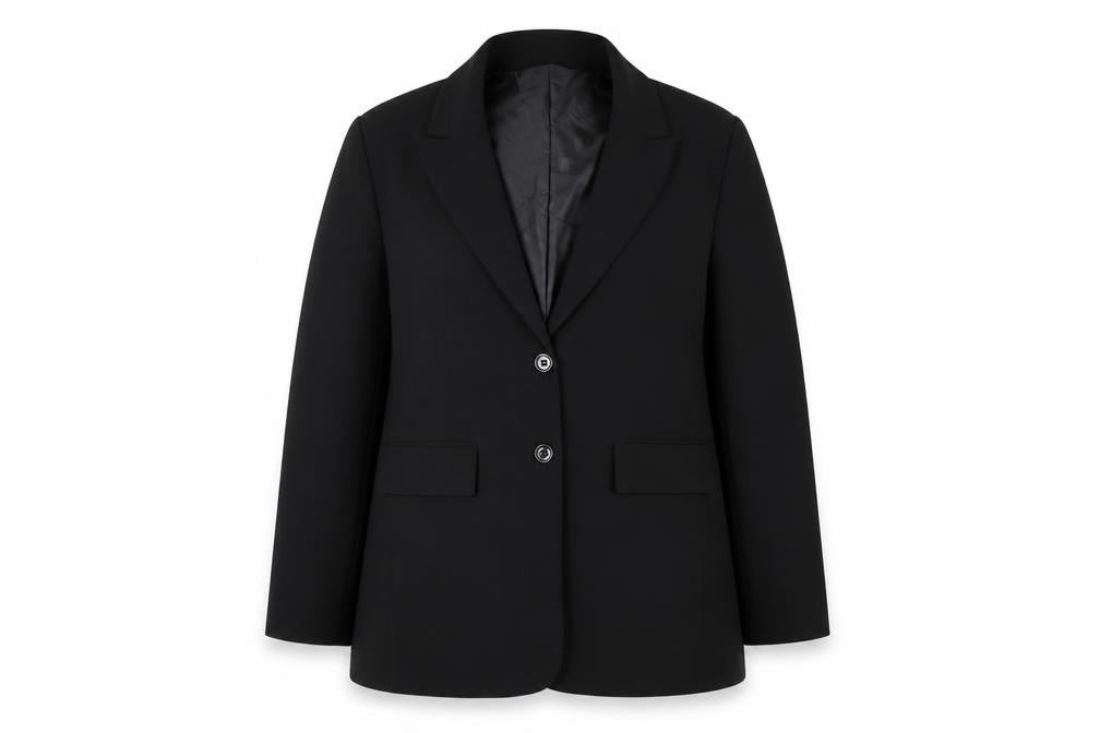 MNG Womens Black 2XL Single-Breasted Blazer Jacket Workwear