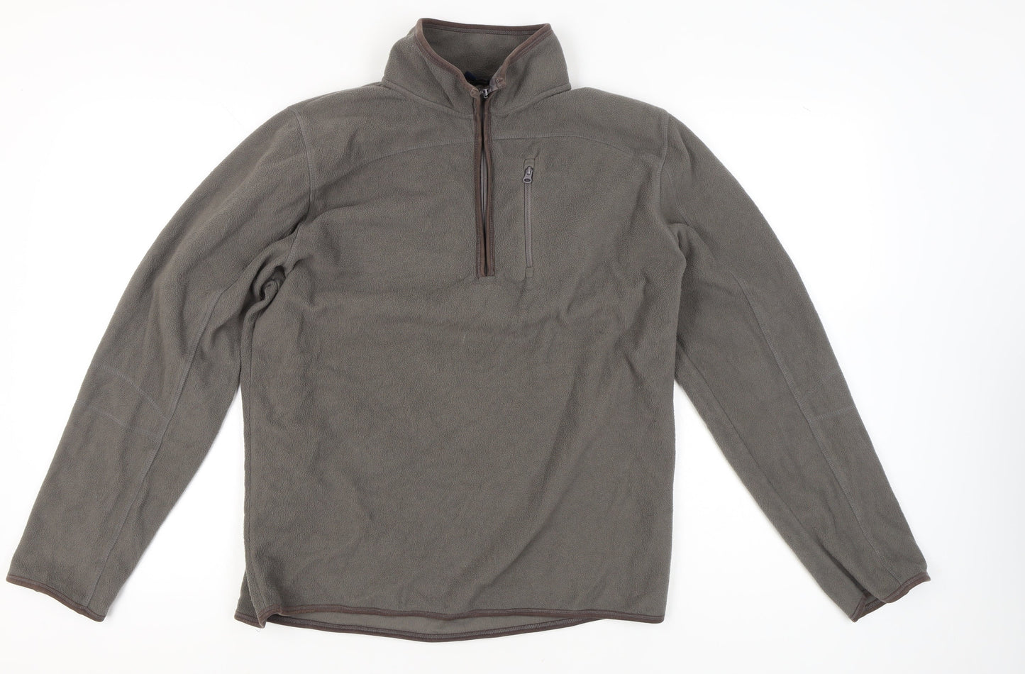 Peter Storm Mens Grey Fleece Sweatshirt M High Neck 1/2 Zip Pullover