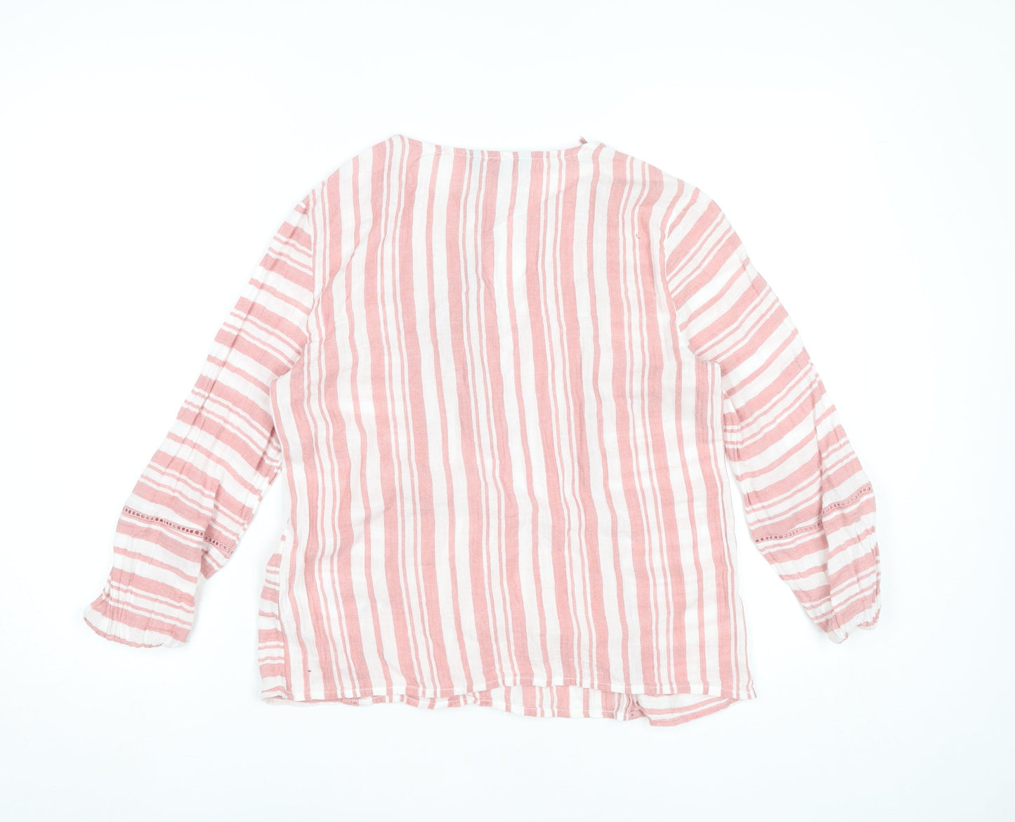 Principles Women’s Pink Striped Cotton Tunic Blouse Size 10