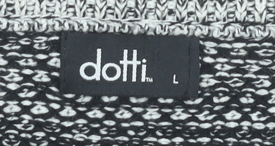 Dotti Women’s Grey Knit Jumper Size L Scoop Neck Long Sleeve Pullover