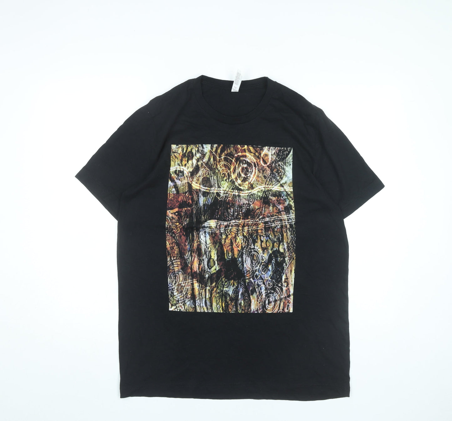 Bella Canvas Womens Black Art Print Graphic Cotton T-Shirt L